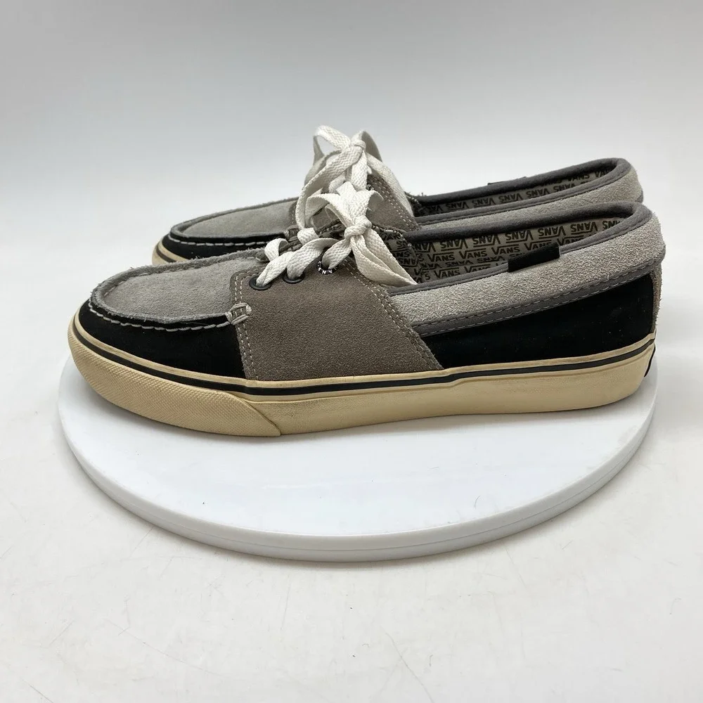 Vans Sneakers Mens 7.5 Chauffeur Boat Shoes Suede‎ Leather Gray Slip On TB5B